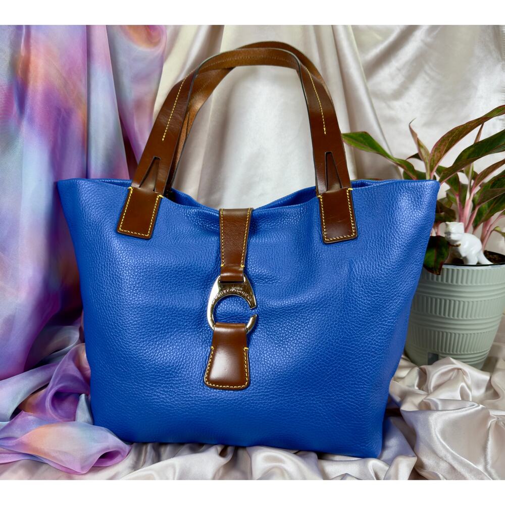 Dooney & Bourke East West Leather Shopper Tote in Royal Blue